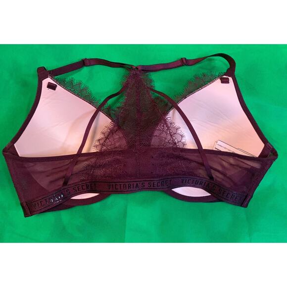 Victoria's Secret Plum Lace 36D Very Sexy Lace Back Lightly Lined Bra - Picture 3 of 5